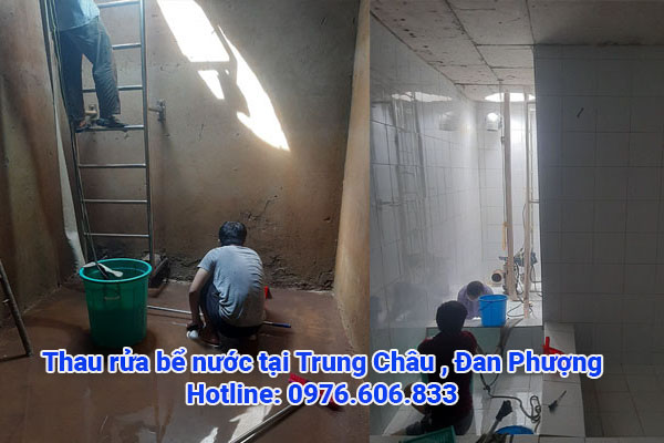 thau rửa bể nước tại trung châu, đan phượng